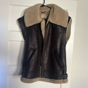 Free people faux leather vest XS